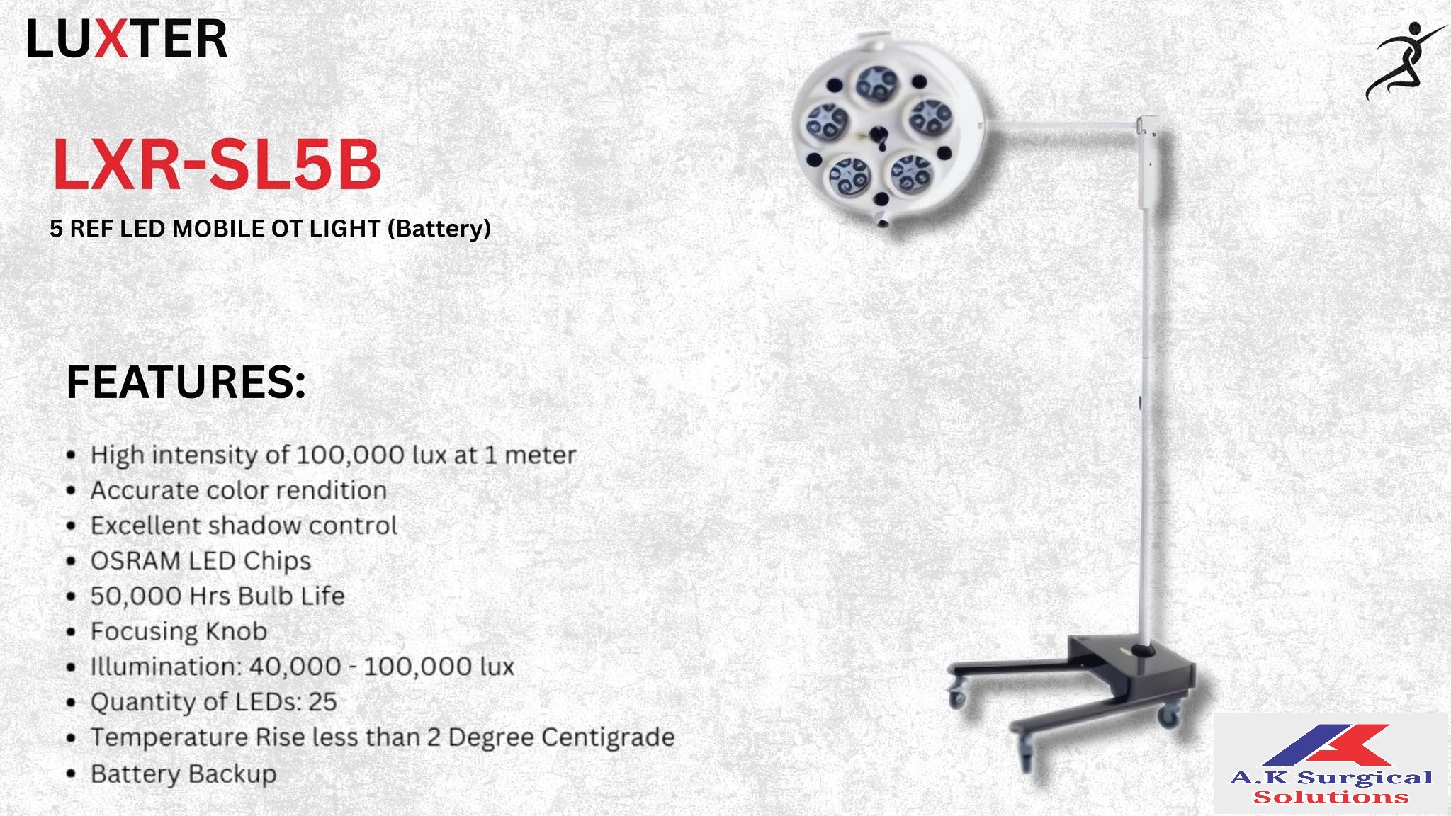 O.T Light LED Mobile 5 Ref. Model: LXR-SL5B Battery Luxter (China)