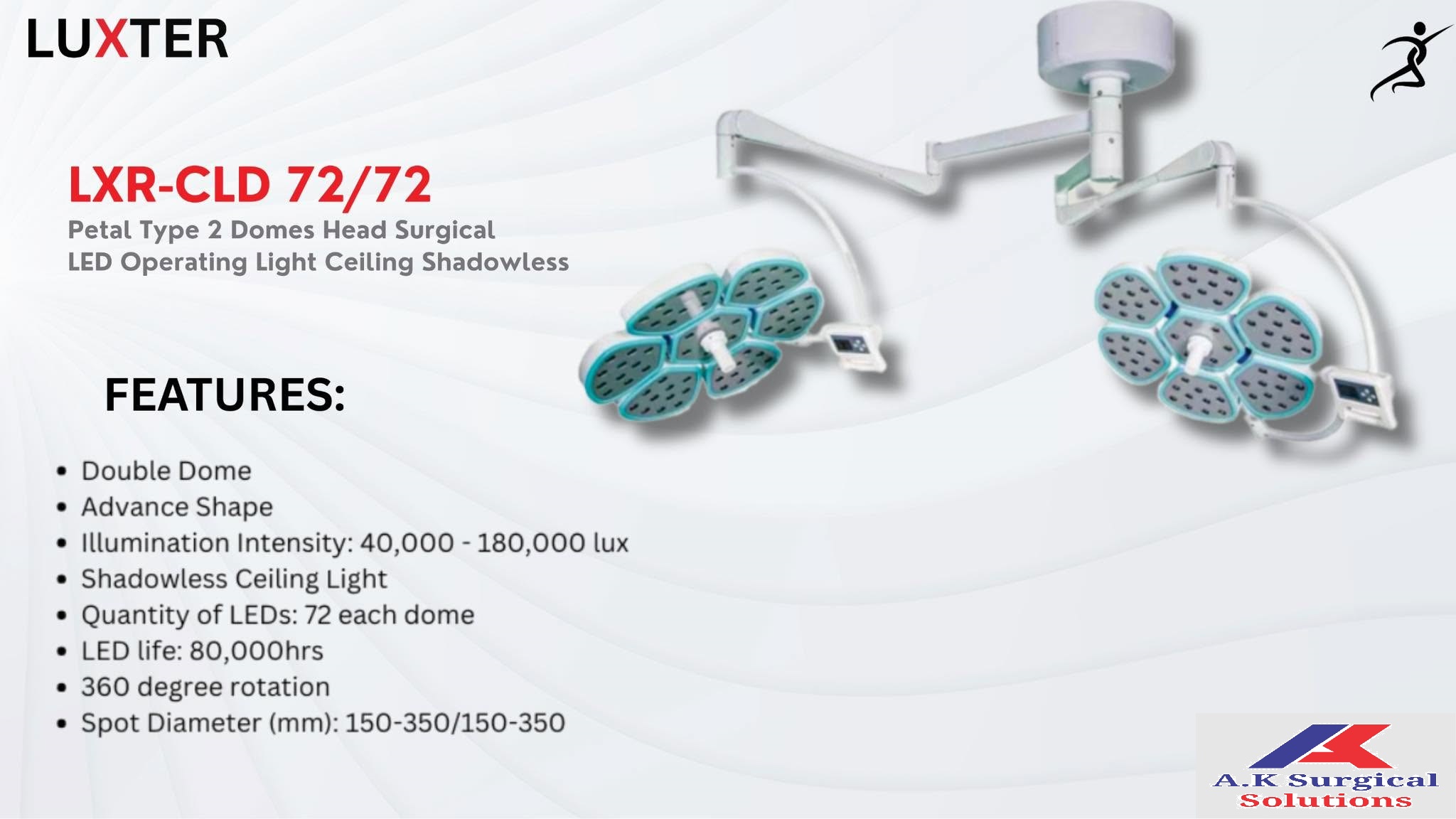 O.T Light LED Petal Type Dual Head Model: LXR-CLD 72/72 Luxter (China)