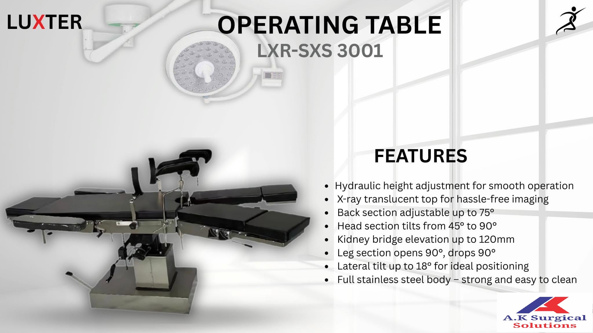 O.T Table Hydraulic Model: LXR-SXS 3001 Luxter (China)