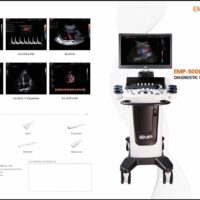 Ultrasound Color Doppler Trolley Mounted with Convex & Linear Probe Model: EMP 3000 Emperor (China)